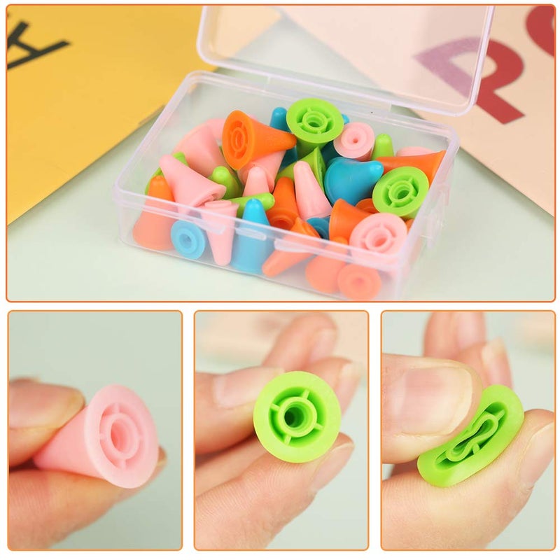 JNENERY 35 PCS Knitting Needle Stoppers, Colorful Knitting Needles Point Protectors with Plastic Box, 2 Sizes(20 PCS Small+ 15 PCS Big Knitting Needles Cap) Needle Tip Stoppers for Knitting Craft - Image 3